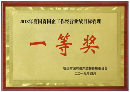 2018年度國資企業(yè)工作經(jīng)營業(yè)績目標管理一等獎